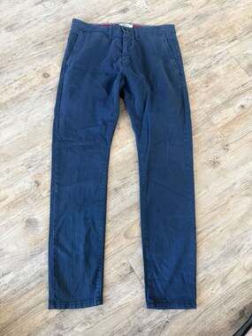 Gaudi Jeans Brooklin Skinny Loose Fit Chino Pants Navy Blue Size 34
